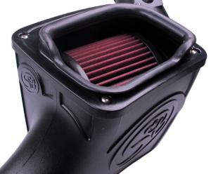 S&amp;B 03-07 6.0 Powerstroke Cold Air Intake Kit Cleanable Cotton Filter (75-5070)