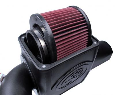 S&amp;B 03-07 6.0 Powerstroke Cold Air Intake Kit Cleanable Cotton Filter (75-5070)