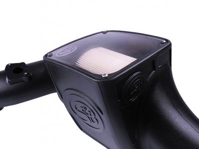 S&amp;B 03-07 6.0 Powerstroke Cold Air Intake Kit Dry Disposable Filter (75-5070D)