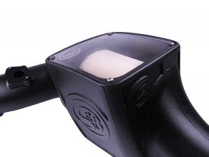 S&amp;B 03-07 6.0 Powerstroke Cold Air Intake Kit Dry Disposable Filter (75-5070D)