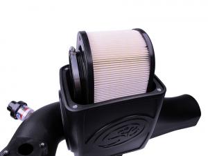 S&amp;B 03-07 6.0 Powerstroke Cold Air Intake Kit Dry Disposable Filter (75-5070D)