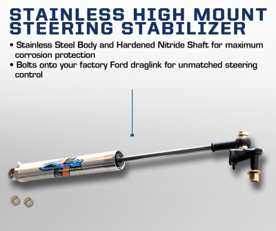 Carli 2017 Ford Stainless High Mount Steering Stabilizer (CS-FHMS-SS-17)