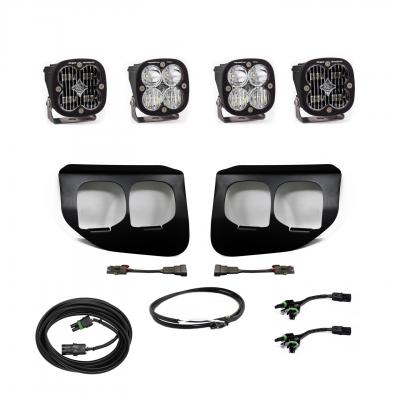 447736UP - 2x Squadron SAE White lights / 2x Squadron Pro White Lights with Upfitter Wiring Harness