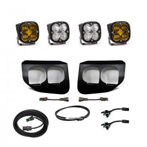 447737UP - 2x Squadron SAE Amber lights / 2x Squadron Pro White Lights with Upfitter Wiring Harness