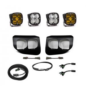 447739UP - 2x Squadron SAE Amber lights / 2x Squadron Sport White Lights with Upfitter Wiring Harness